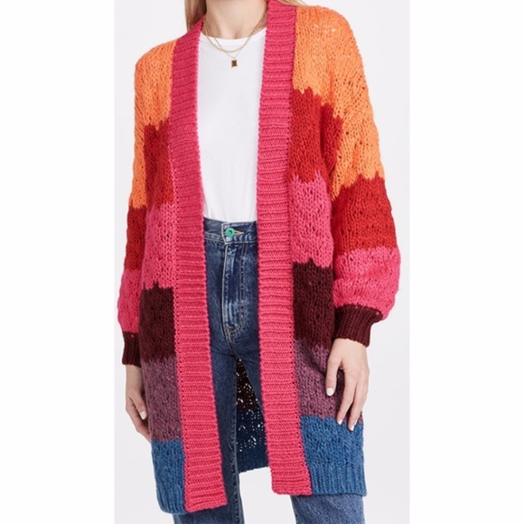 NEW Farm Rio Striped Cardigan Multi Small - Picture 5 of 17